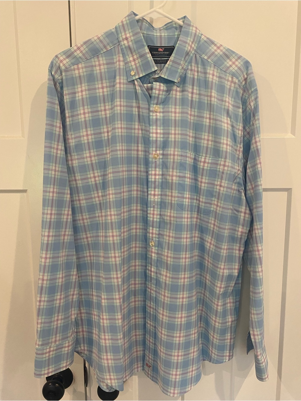 Vineyard Vines Light Blue Plaid Button-Down Shirt